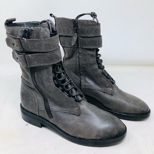 New Via Spiga Lace Up Zip Combat Style Boots